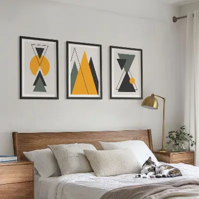 Set di quadri incorniciati con forme geometriche astratte