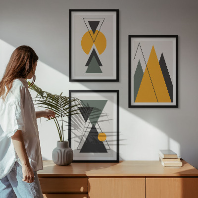 Set di quadri incorniciati Forme geometriche astratte
