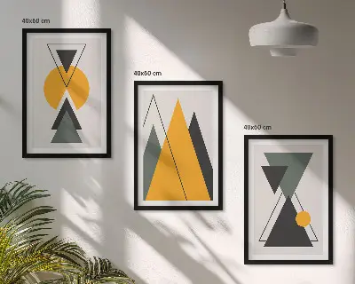 Set di quadri incorniciati con forme geometriche astratte