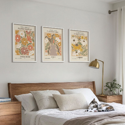 Composizione di quadri Motivi floreali Amsterdam Parigi Londra