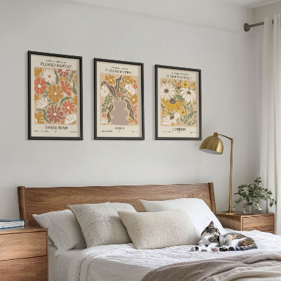 Composizione di quadri Motivi floreali Amsterdam Parigi Londra
