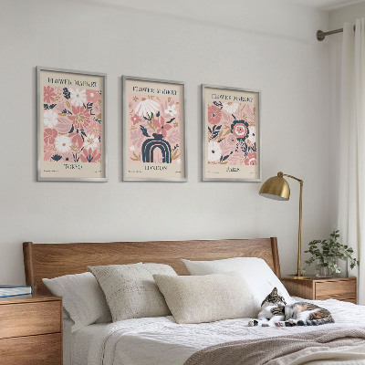 Set di quadri incorniciati Motivi floreali Tokyo Londra Parigi