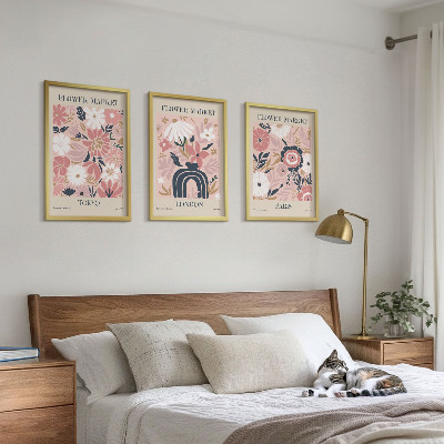 Set di quadri incorniciati Motivi floreali Tokyo Londra Parigi