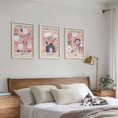 Set di quadri incorniciati Motivi floreali Tokyo Londra Parigi