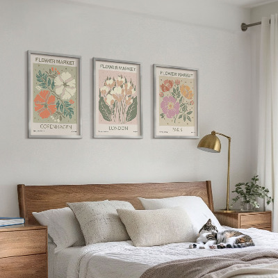 Set di 3 quadri Poster floreali Copenaghen Londra Parigi