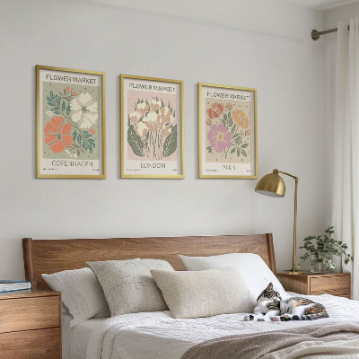 Set di 3 quadri Poster floreali Copenaghen Londra Parigi
