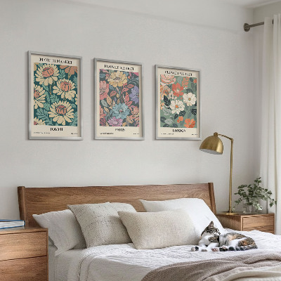 Composizione di quadri Poster floreali Tokyo Parigi Londra