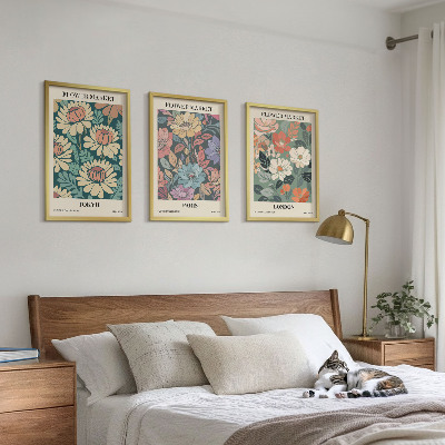 Composizione di quadri Poster floreali Tokyo Parigi Londra