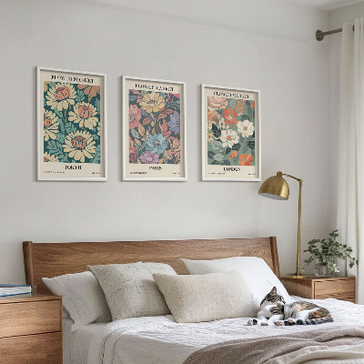 Composizione di quadri Poster floreali Tokyo Parigi Londra