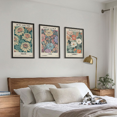 Composizione di quadri Poster floreali Tokyo Parigi Londra