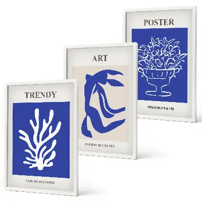 Set di quadri incorniciati con poster astratti di Matisse