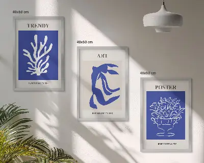 Set di quadri incorniciati con poster astratti di Matisse