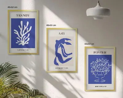 Set di quadri incorniciati con poster astratti di Matisse
