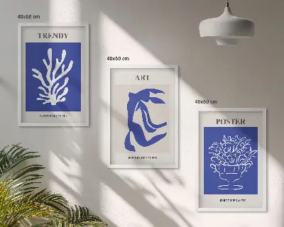 Set di quadri incorniciati con poster astratti di Matisse