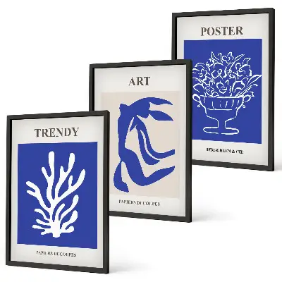 Set di quadri incorniciati con poster astratti di Matisse