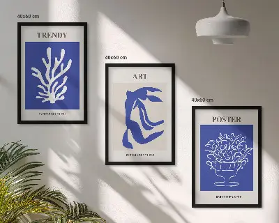 Set di quadri incorniciati con poster astratti di Matisse
