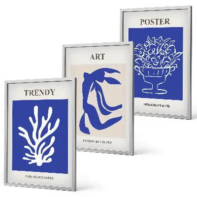 Set di quadri incorniciati con poster astratti di Matisse