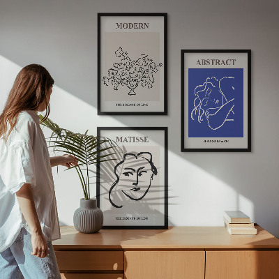 Set di 3 quadri I manifesti moderni di Matisse
