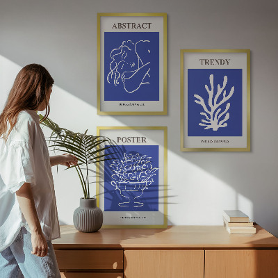 Composizione di quadri Eleganti poster blu