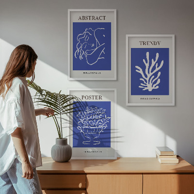 Composizione di quadri Eleganti poster blu