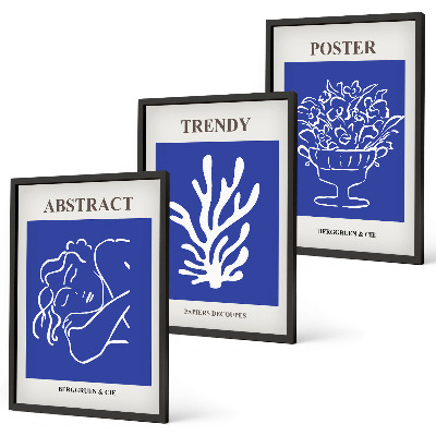 Composizione di quadri Eleganti poster blu