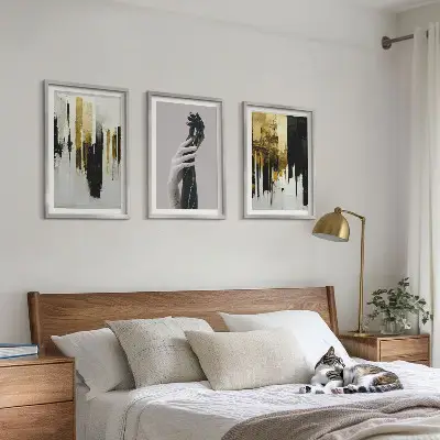 Set di quadri incorniciati con motivi astratti dipinti a mano