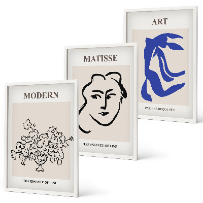 Set di 3 quadri Poster astratti minimalisti