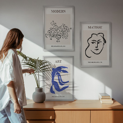 Set di 3 quadri Poster astratti minimalisti
