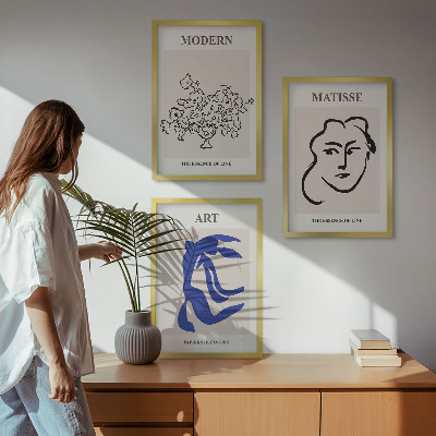 Set di 3 quadri Poster astratti minimalisti