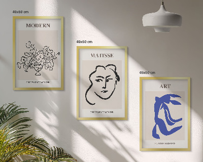 Set di 3 quadri Poster astratti minimalisti