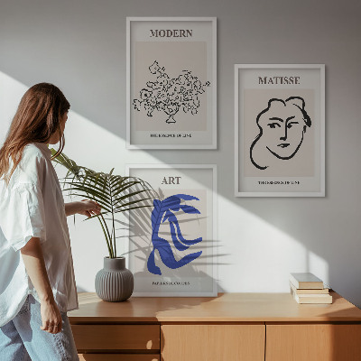 Set di 3 quadri Poster astratti minimalisti