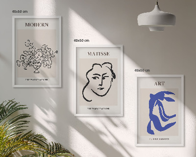 Set di 3 quadri Poster astratti minimalisti
