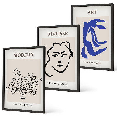 Set di 3 quadri Poster astratti minimalisti