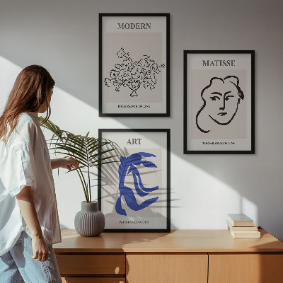 Set di 3 quadri Poster astratti minimalisti
