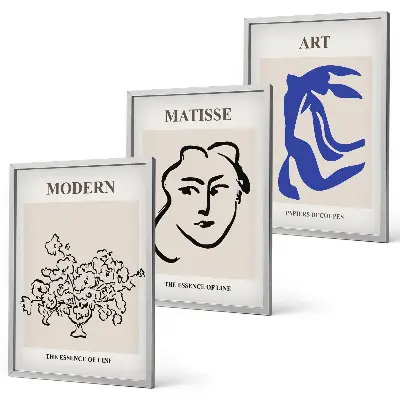 Set di 3 quadri con stampe astratte minimaliste