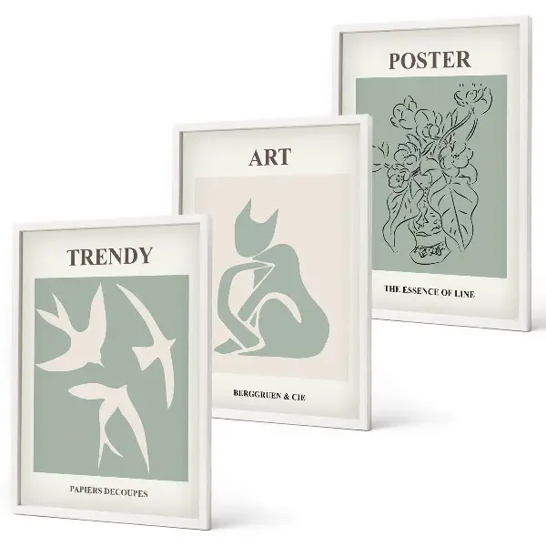 Composizione di quadri con eleganti illustrazioni di Matisse