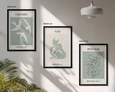 Composizione di quadri con eleganti illustrazioni di Matisse