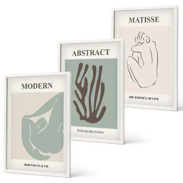 Set di quadri incorniciati con eleganti dipinti astratti di Matisse