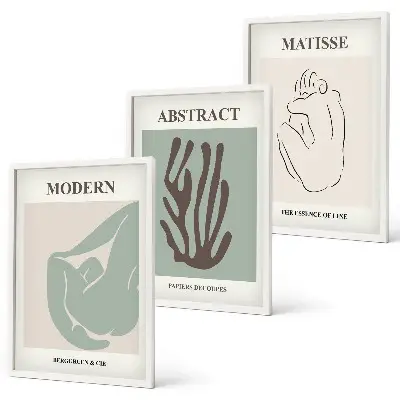 Set di quadri incorniciati con eleganti dipinti astratti di Matisse