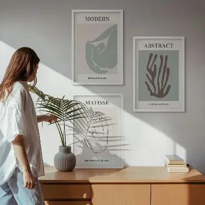 Set di quadri incorniciati con eleganti dipinti astratti di Matisse
