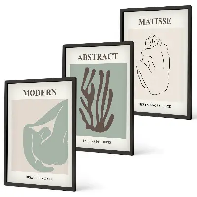 Set di quadri incorniciati con eleganti dipinti astratti di Matisse