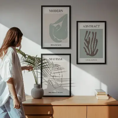 Set di quadri incorniciati con eleganti dipinti astratti di Matisse