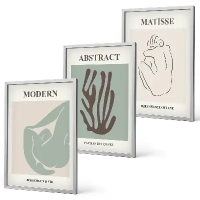 Set di quadri incorniciati con eleganti dipinti astratti di Matisse