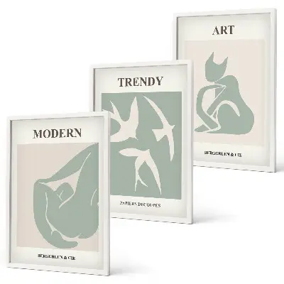 Composizione di quadri con figure astratte di Matisse