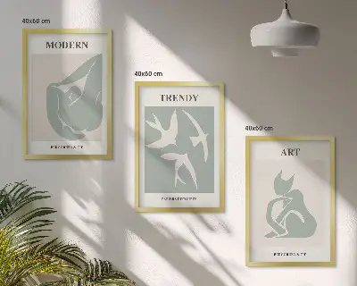 Composizione di quadri con figure astratte di Matisse