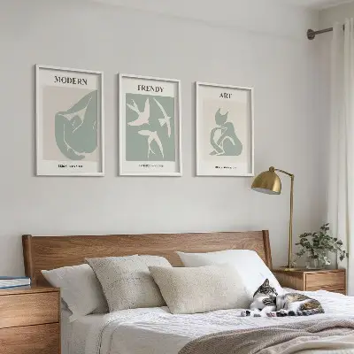 Composizione di quadri con figure astratte di Matisse