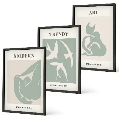 Composizione di quadri con figure astratte di Matisse