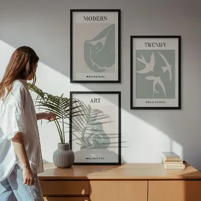 Composizione di quadri con figure astratte di Matisse