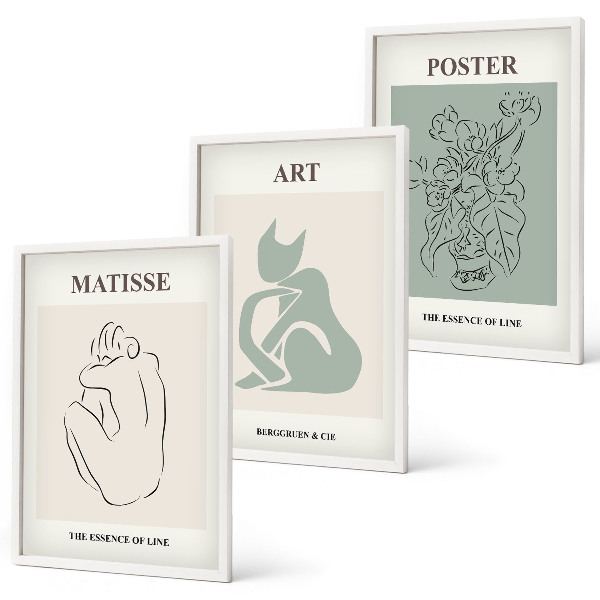 Set di quadri incorniciati Poster di Matisse in verde e beige