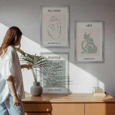 Set di quadri incorniciati Poster di Matisse in verde e beige